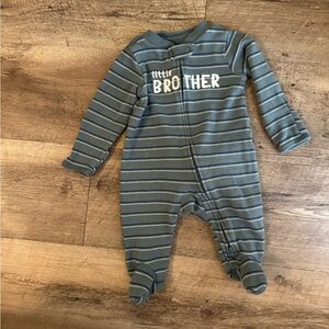 Carter's Blue Striped Little Brother Footie